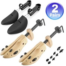 2 Pairs Professional Wooden Shoe Stretcher 2Way Adjustable Men Women 9.5 to 13.5