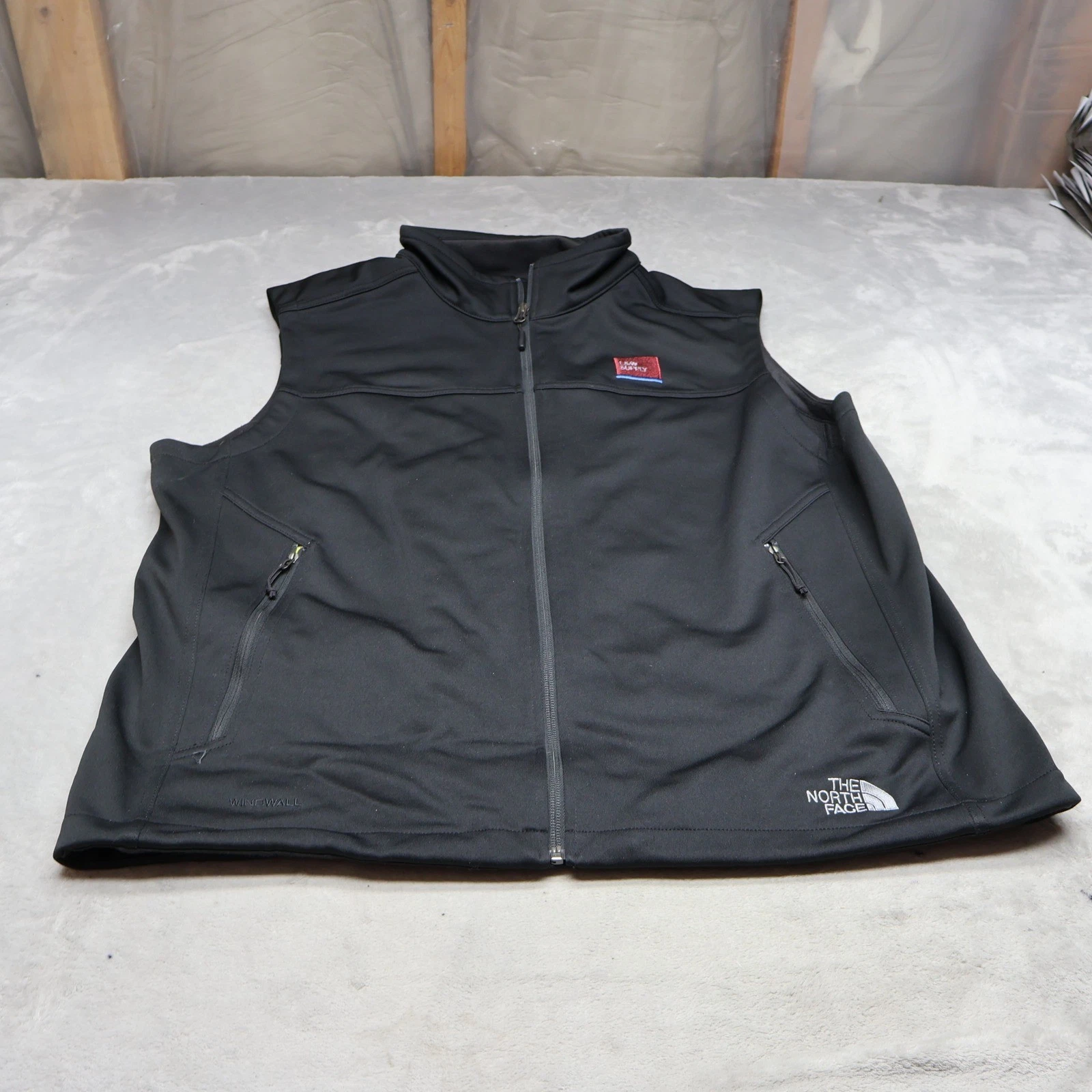 North Face Vest Mens XL Black RidegeWall Softshell Wind Resistant Outdoor LOGO