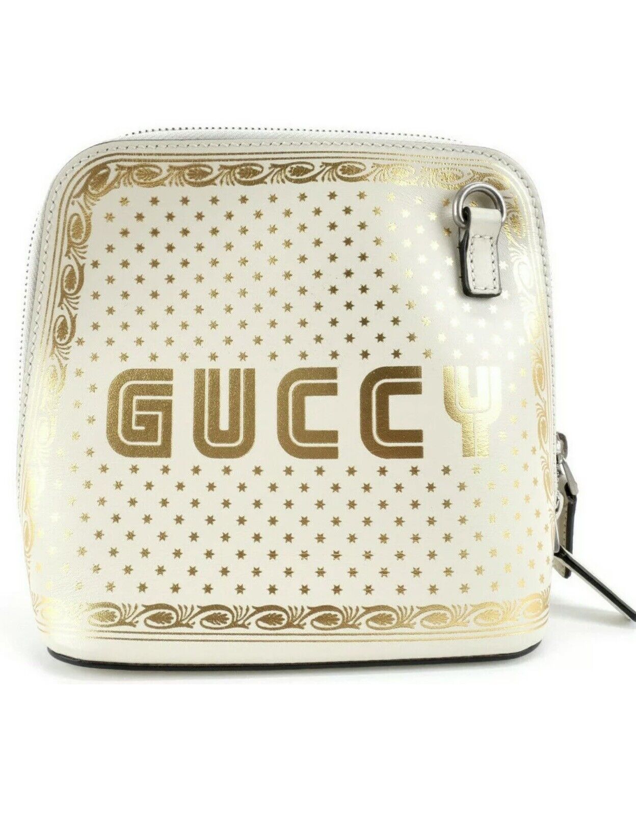 Gucci SEGA Gold And Black Leather GUCCY Mini Dome Bag Gold