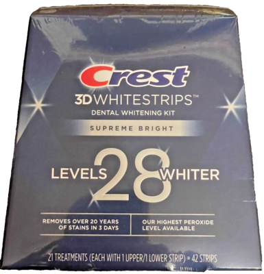 CREST 3D White SUPREME Bright Whitestrips Tooth Whitening Strips