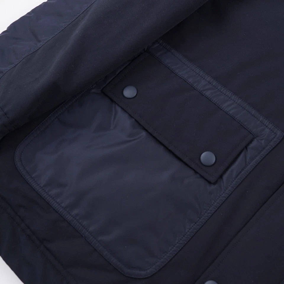 Aspesi Navy Blue Insulated Technical Fabric Snap-Front Jacket L New - Image 4 of 4