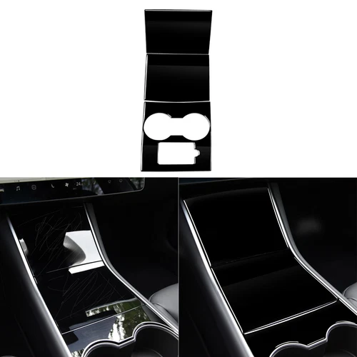 For Tesla Model 3 17-21 ABS Glossy Black Console Gear Shift Box Panel Cover Trim - Bild 1 von 5