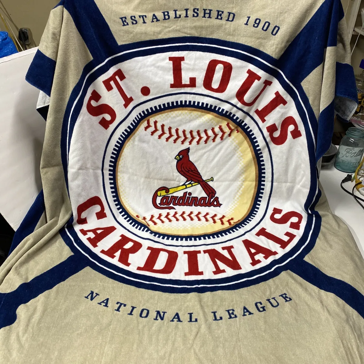 MLB St. Louis Cardinals Beach Towel Sheet Biederlack Beach Towel 56” x 66”