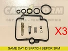 3 x Carburettor Carb Rebuild Repair Kit For Triumph Trophy 900 1992-2001