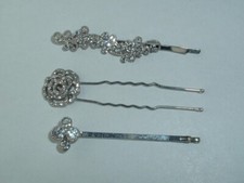 VINTAGE RHINESTONE BOBBY PINS  HAIR PIN UP DO ACCESSORY