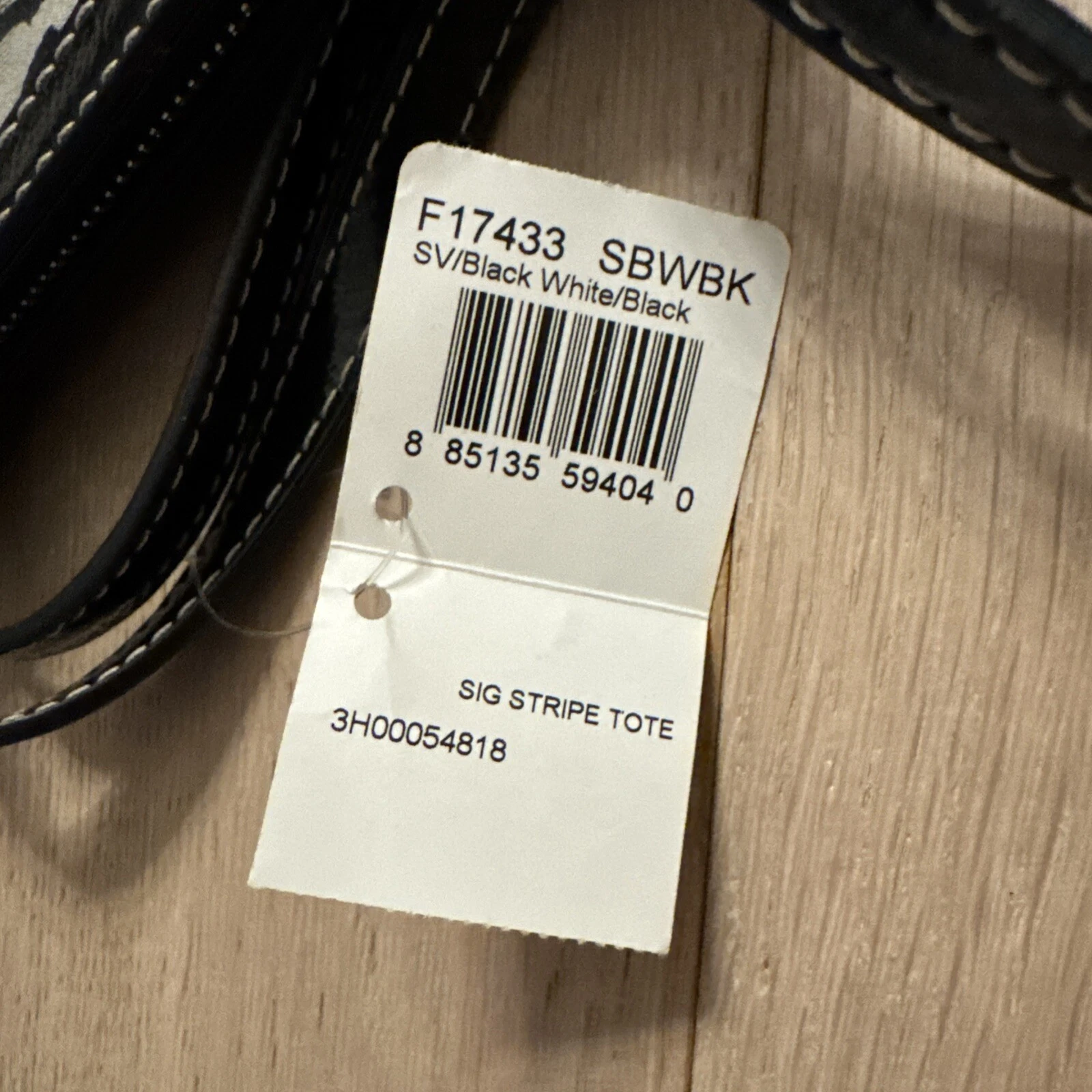 Borsa a mano Coach nera grigio firmata tela e pelle verniciata nuova con etichetta F17433