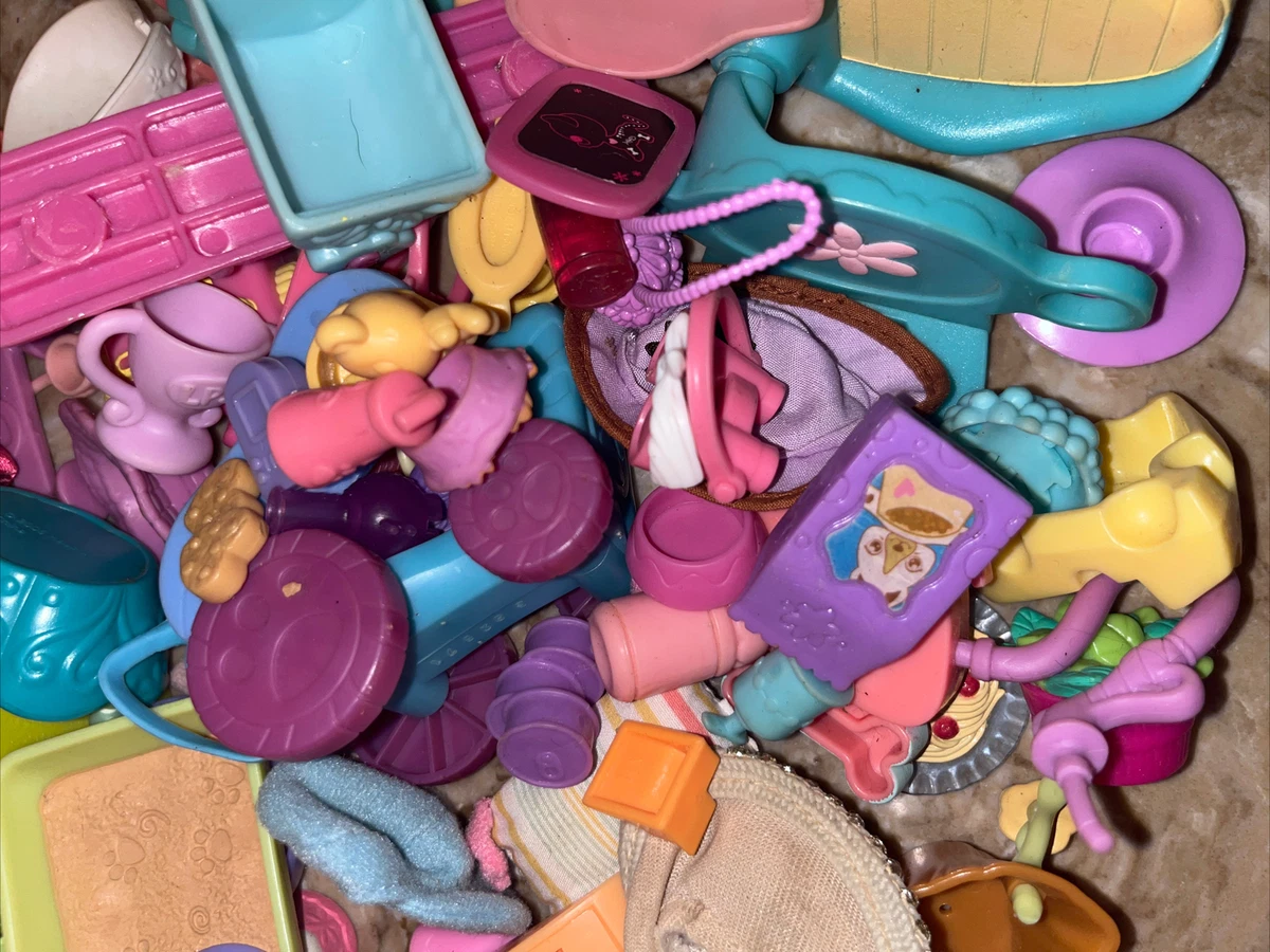 Littlest Pet Shop Food Dishes Cart Lot of 15 Pcs Random Authentic
