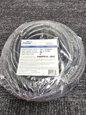 ProStar Gas Hose, Single Fitted, 1/4'' Size, 50' Length, Black | PRSSRB14-50IN