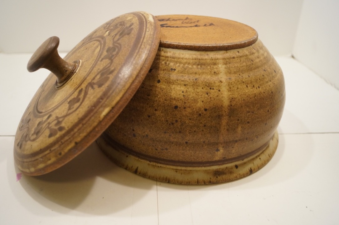 EARTHWORKS POTTERY WEST SACRAMENTO CA STUDIO COVERED SERVING DISH eBay