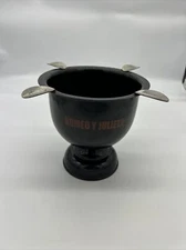 Romeo Y Julieta Black Metal Pedestal Tall Ashtray w/4 Stirrups Stinky Cigar
