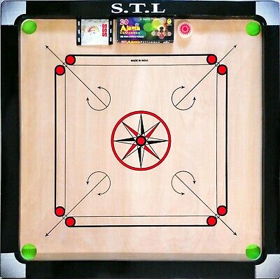 33 x 33 Large Carrom Board, Coins, Striker & Boric Powder Set Family Fun  Game 