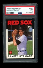 1986 Topps Traded #103T Sammy Stewart Boston Red Sox PSA 9 Mint!