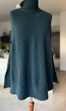 NEU! BIANCO & BLU Cape Poncho Optik Strick Wollschal Schlitz Wolle mit Kaschmir