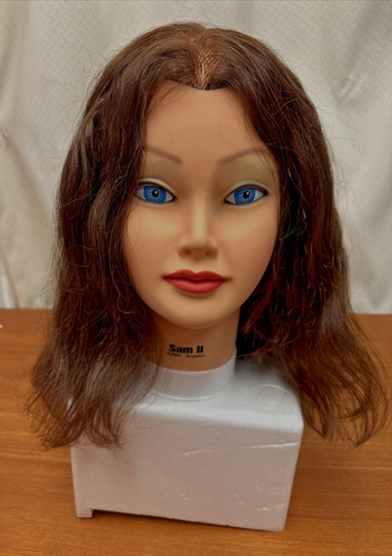 Burmax Human Hair Mannequin Head SAM II Cosmetology Hairdressing Long Hair