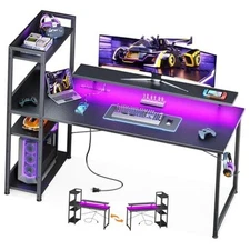 ODK Escritorio reversible para juegos de 55 55 Inch Fibra de carbono Negro