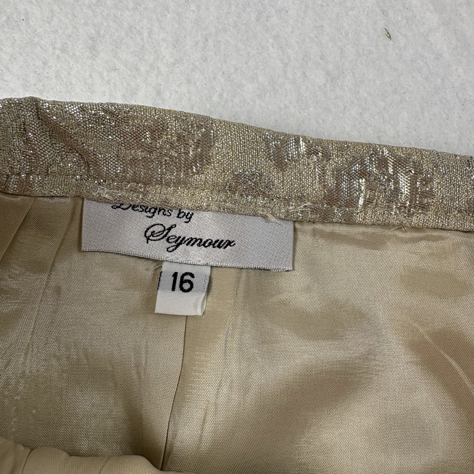 VTG Designs by Seymour Suit Jacket Skirt Set Mother of Bride Cocktail Gold Glam