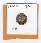 1938 S Mercury Silver Dime 780  V F AC