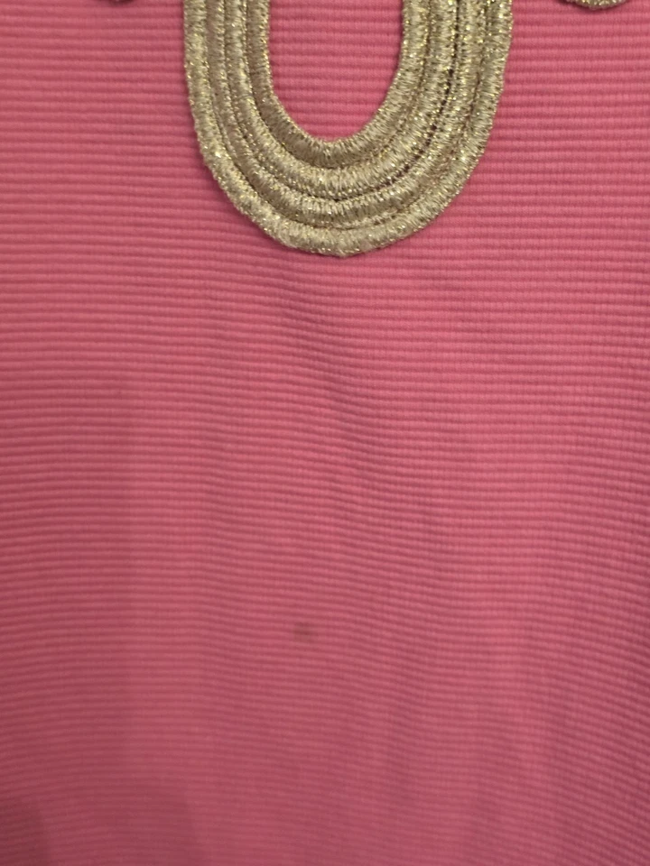 Lilly Pulitzer Janice Shift Dress Size XL Pink/Gold Sleeveless Preppy Party - Image 4 of 4