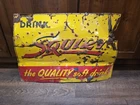 Vintage Squirt "The Quality Soft Drink" Tin Sign - Original Barn Find Survivor