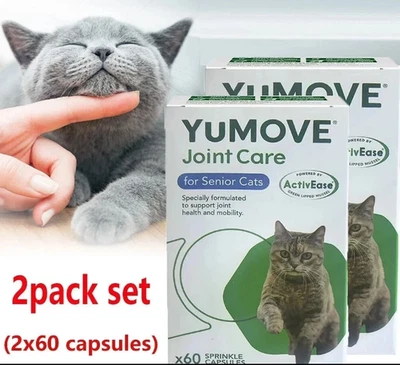 AS SHWON 2x60capsules YuMOVE Senior Cat Joint Care Supplement for Older Cats fre shipping