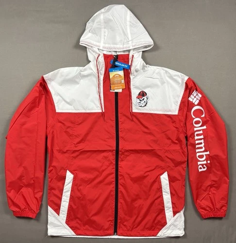Columbia Georgia Bulldogs Hooded Windbreaker Full Zip Jacket Red/White Men's L - product listing photo