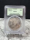 1882 S Morgan Silver Dollar graded MS63 by PCGS