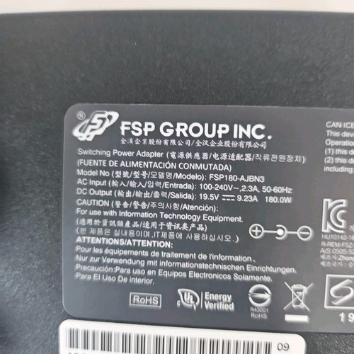 19.5V 9.23A 180W FSP180-AJBN3 For EVOO Gaming Laptop Charger Original - Picture 5 of 11