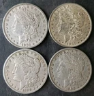 1880, 1881, 1899 O, and 1900 O $1 Morgan Silver Dollars