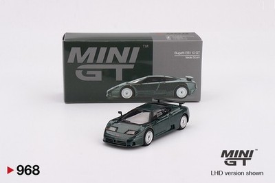 Mini GT Bugatti EB110 GT Verde Scuro 1995 #968 - 1:64 Neu grün Sammlermodell