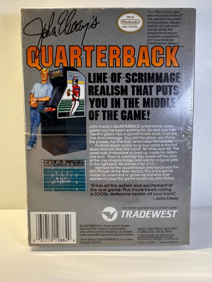 SEALED John Elway's Quarterback (Nintendo NES, 1989) Authentic. - Image 2 of 4