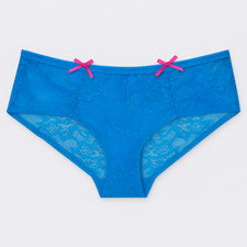 E et D 093 Sheer Lace Bikini Brief with Double Bow Detail 10,12,14,16 S,M,L,XL