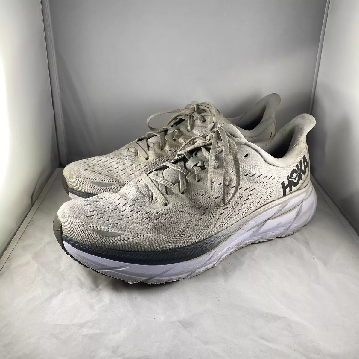 Hoka One Clifton 8 Men's 13 D Lunar Rock /Nimbus Cloud Rare Running Shoes |  eBay