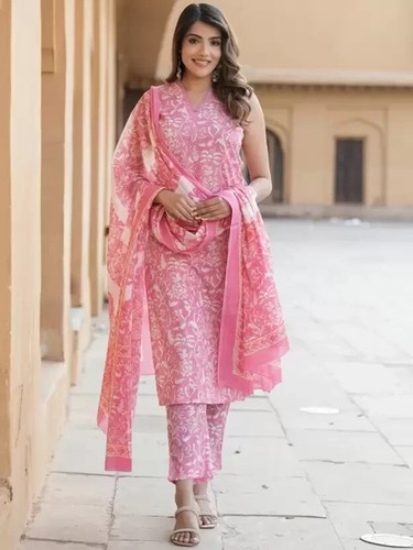 Indian Bollywood Ethnic Kurta Set Designer Women Kurti Pant with Dupatta Set - 第 2/6 張圖片