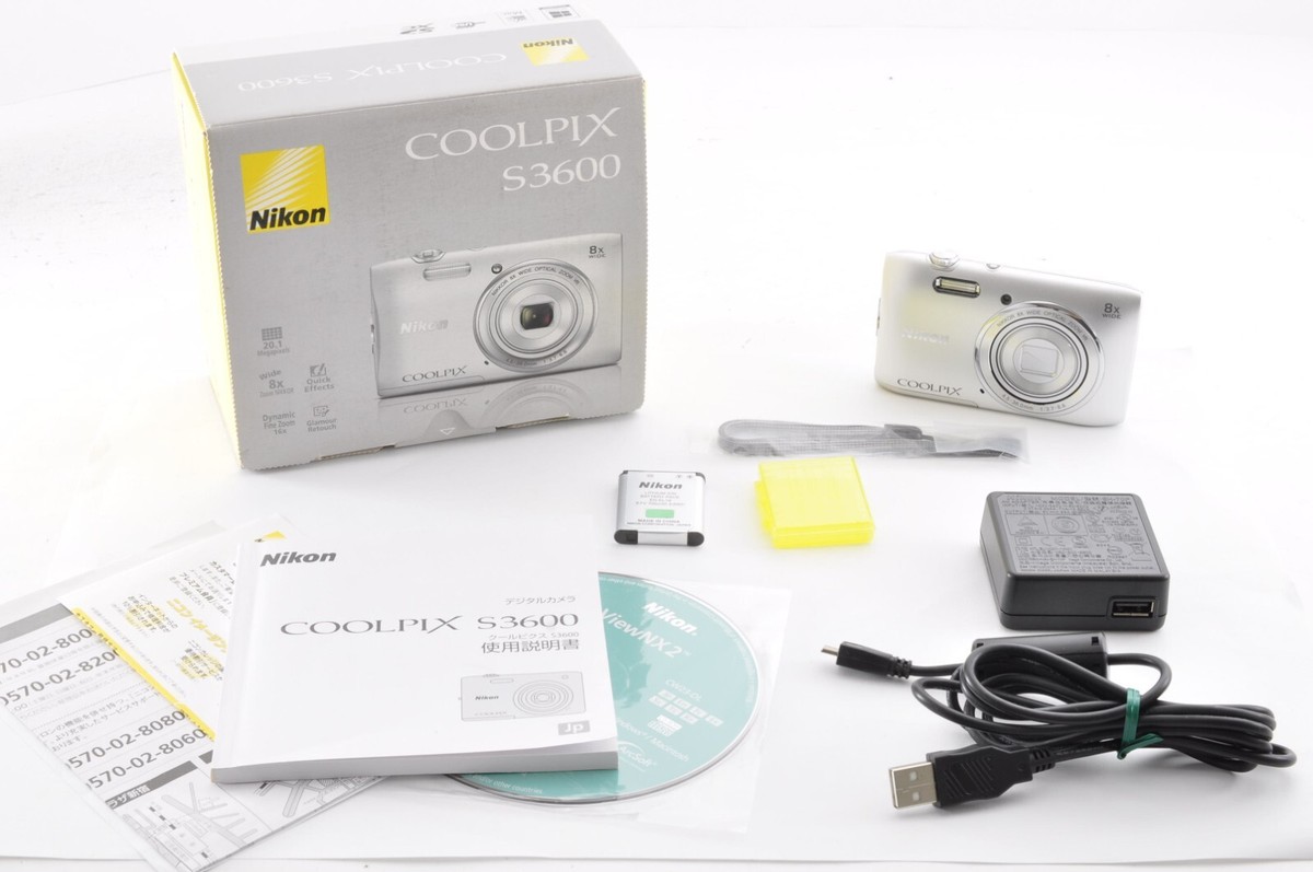 Nikon Coolpix S3600 Silver Excellent+5 20.1MP Compact Nikon Coolpix S3600 Silver Excellent+5 20.1MP Compact