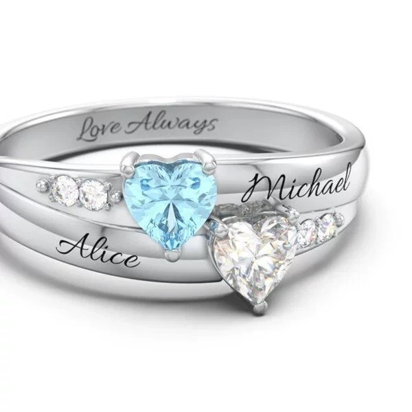 Personalized 2-3 Birthstone Mother's Ring Custom Gifts for mom Family ring - Image 2 of 4