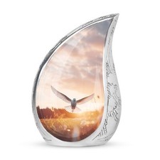 Mini Urn For Human Ashes Keepsake - Dove Bird Flying - Small Urn For Ashes