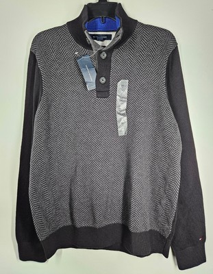 Tommy Hilfiger vintage silk cotton sweater men sz M with elbow patches 2012