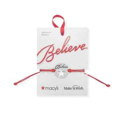 Macy's - Make-A-Wish Believe Slider Bracelet Red - 1 Count
