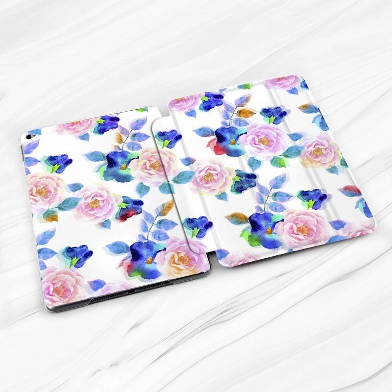 Funda Acuarela Flores Arco Iris Para iPad 10.2 Air 3 4 5 Pro 9.7 11 12.9 Mini Foto 2 de 4