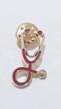 Mini Stethoscope Pin Doctors Nurses Jacket Broch Red 