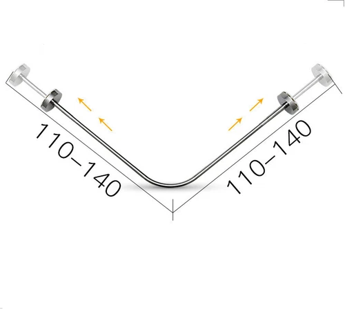 Curved Shower Curtain Rod Stainless Steel Curtain Bar Extendable Corner Shower - Picture 2 of 18