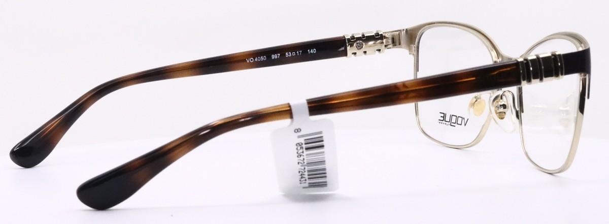 Vogue Vo 4033 997 Brown/Pale Gold Authentic Eyeglasses 53-17-140 Vogue T VO4050 997 53[]17 140 Brown / Gold / Black  main image 2