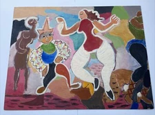 PAINTING JO CAIN LARGE ABSTRACT EXPRESSIONISM FAMOUS LISTED MID CENTURY huge