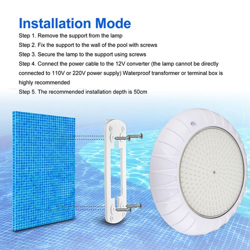 LED Underwater Swimming Pool Light Wall Mounted RGB Color Changing Waterproof HG - Picture 19 of 24