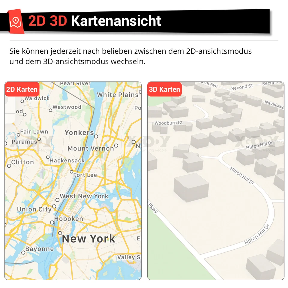 XGODY 7'' Navigationsgerät Auto PKW LKW GPS Navi Europa Karte Sprachübertragung - Bild 4 von 4