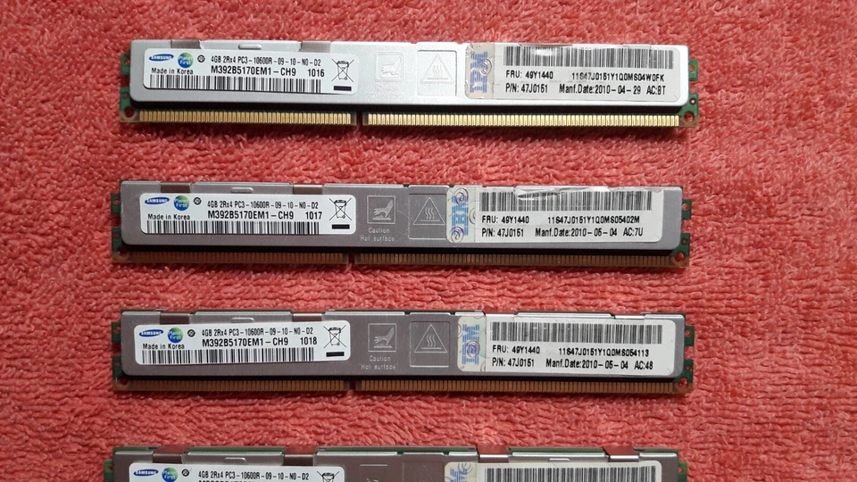 (6x 4GB) SAMSUNG PC3-10600R DDR3-1333 REGISTERED ECC 2RX4 MEMORY M392B5170EM1 ~ - Image 2 of 4
