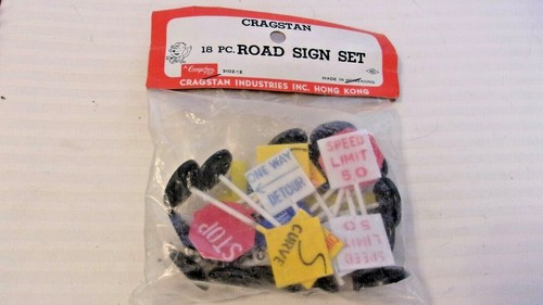 Vintage Cragstan 18 Piece Road Sign Set from the 1960s in Sealed Bag #3102-12 - Picture 3 of 3