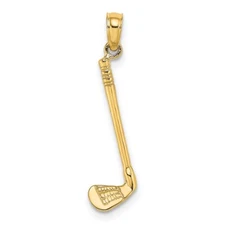 14K Yellow Gold 3-D Club Pendant