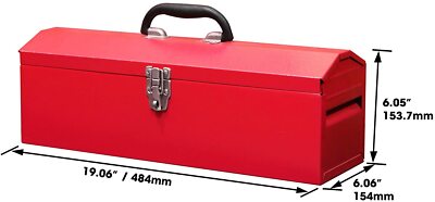 BIG RED Torin Hip Roof Style Portable Steel Tool Box with Metal