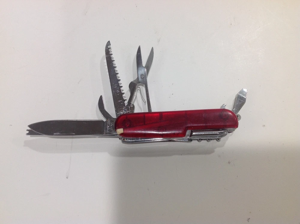 Multi-tool Pocketknife Red 14 tools Stainless Steel 3-1/2" Inches long